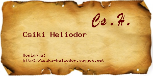Csiki Heliodor névjegykártya